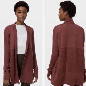 Lululemon Sit In Lotus Wrap II Merlot Merino Wool Cardigan Sweater Size 2